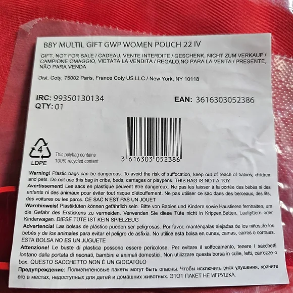 Burberry Red Cosmetic Pouch Bag Wristlet NEW - Picture 5 of 5